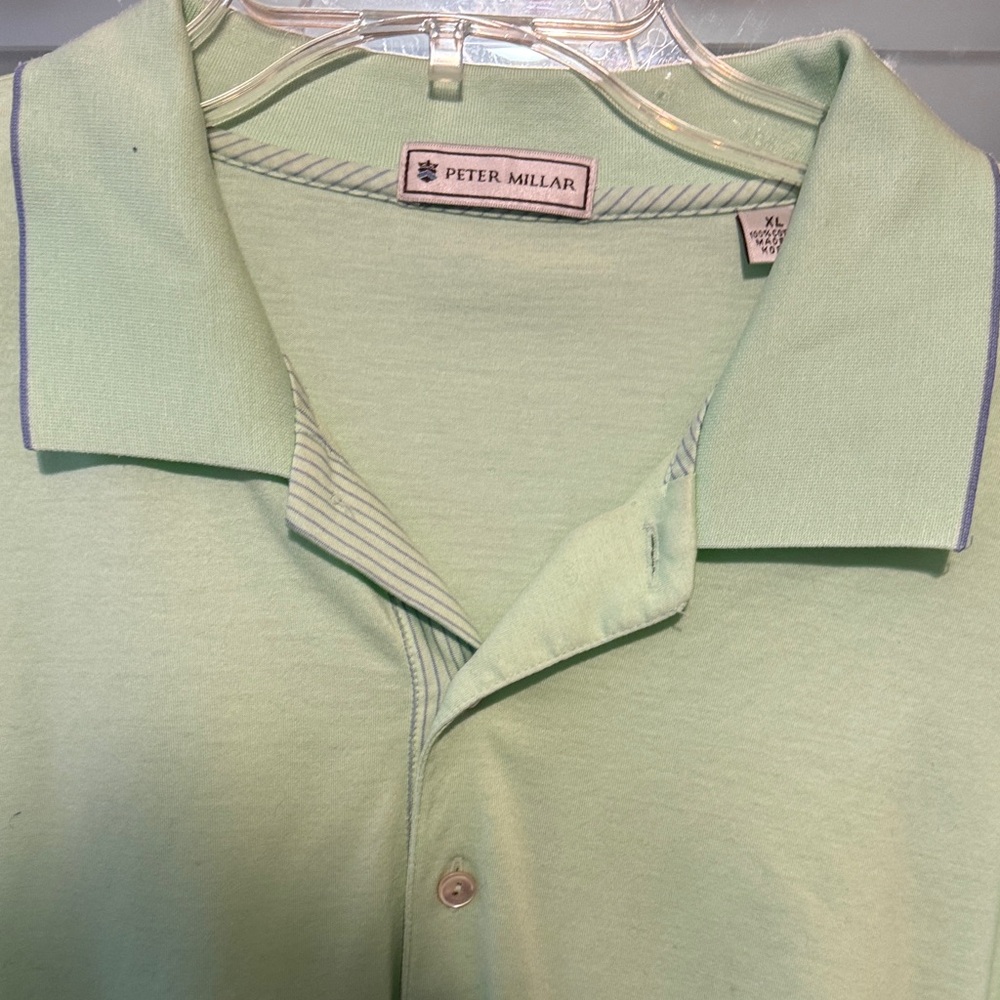 Peter Millar Mint Green Short-Sleeve Polo